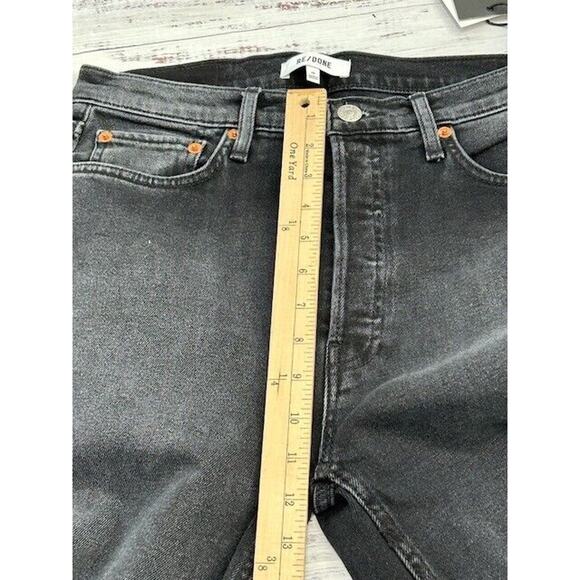 RE/DONE Womens 70s Stove Pipe Straight Leg Jeans Raw Hem Denim Black Size 29 NWT - Picture 11 of 12